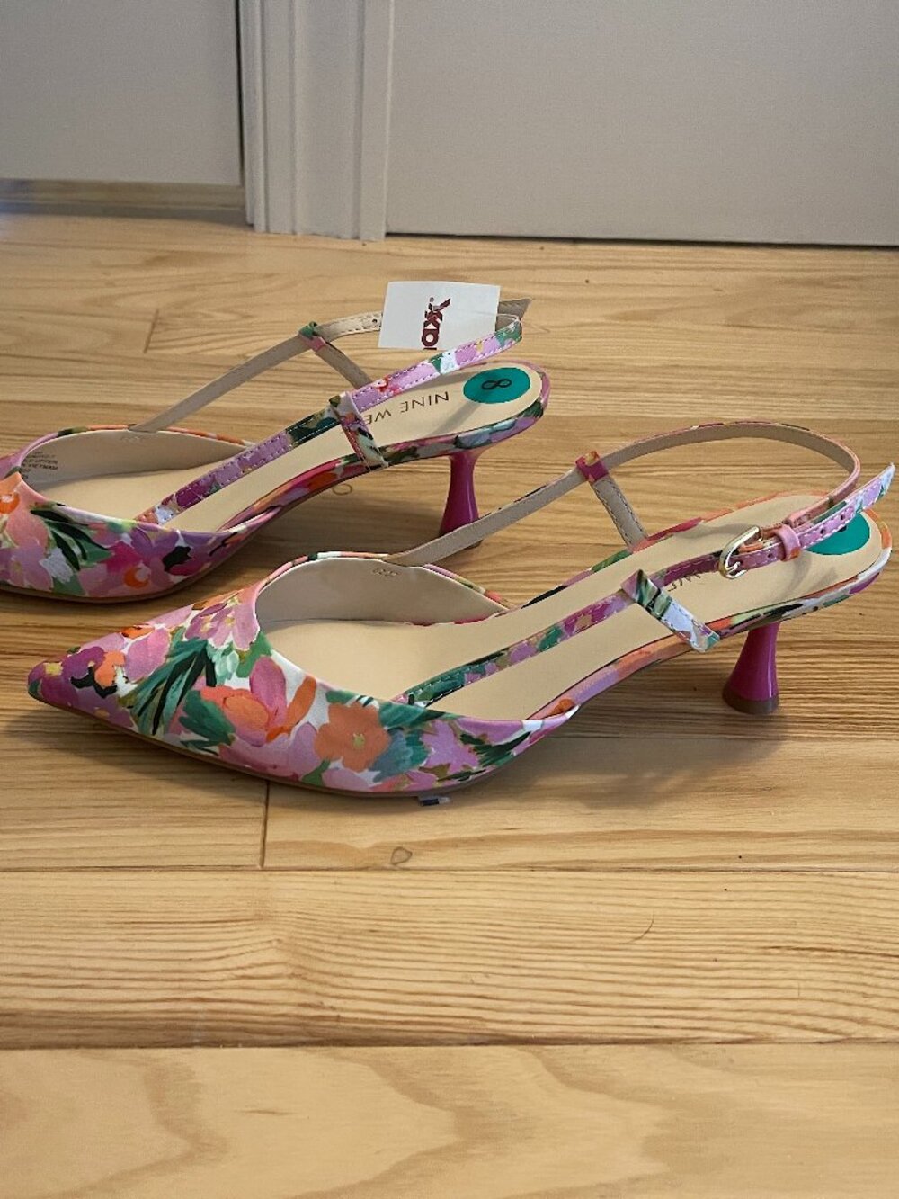 Nine West Rowen Slingback Floral Pumps - Size 8